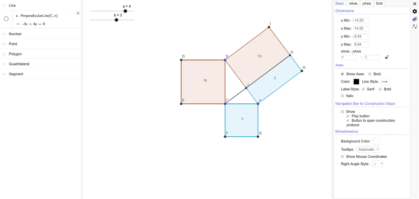 Geometric Construction and Proof of the Pythagorean Theorem