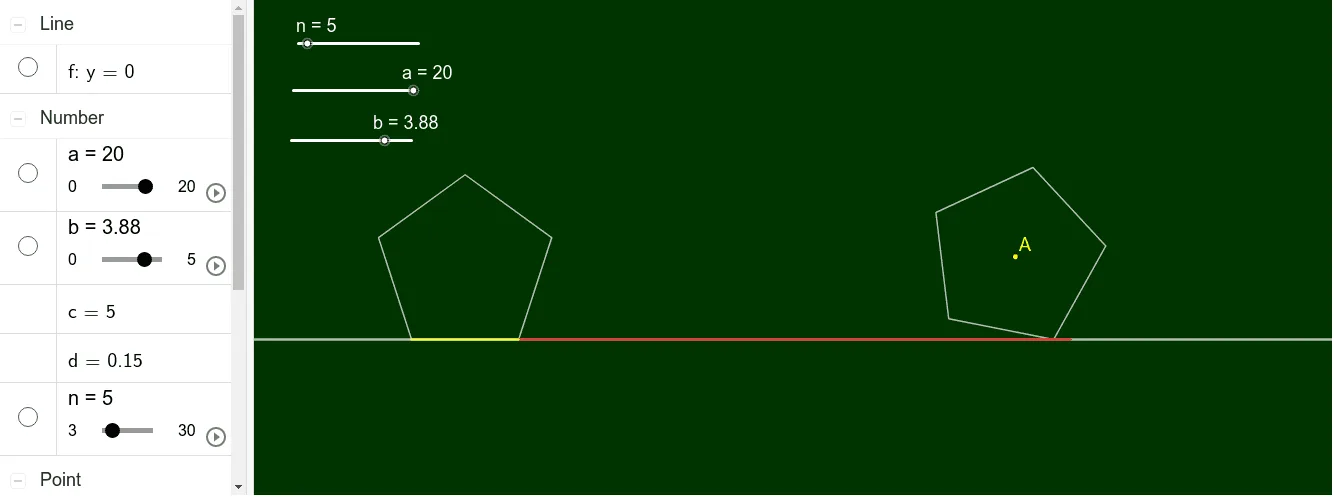 Rolling Regular Polygon on a Line Trajectory Demonstration