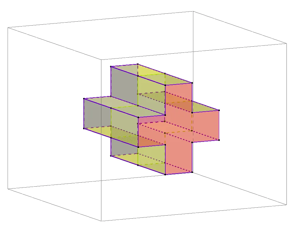 Secondary 3 Math: 3D Cross-Shaped Prism (View B)