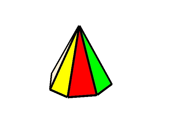 Rotation and Perspective of a Regular Heptagonal Pyramid