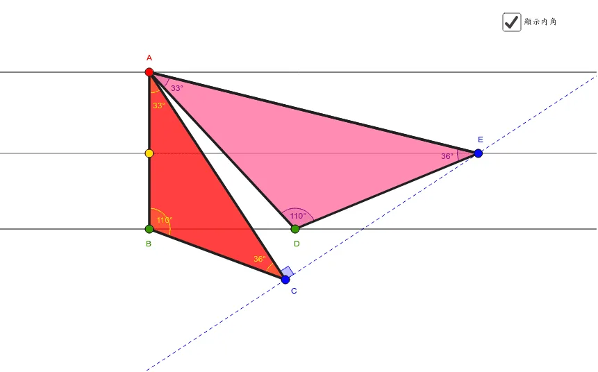 Triangle on Three Lines: Rotation and Scaling Transformation